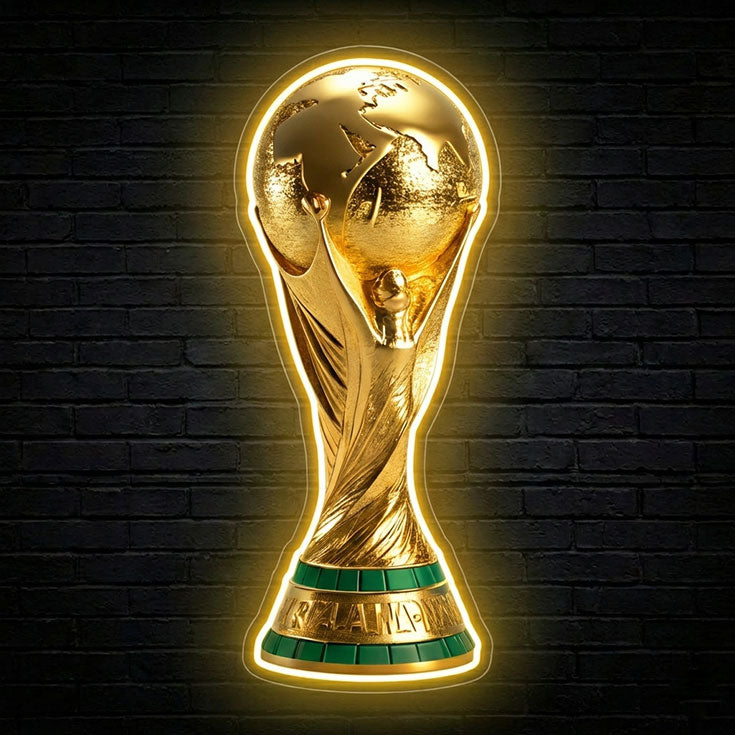 Letrero Neón LED Trofeo Copa del Mundo - Edición Especial Fan Zone 2026
