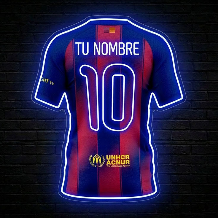 Letrero Neón LED Jersey Barcelona Personalizado - Fan Zone Mundial 2026