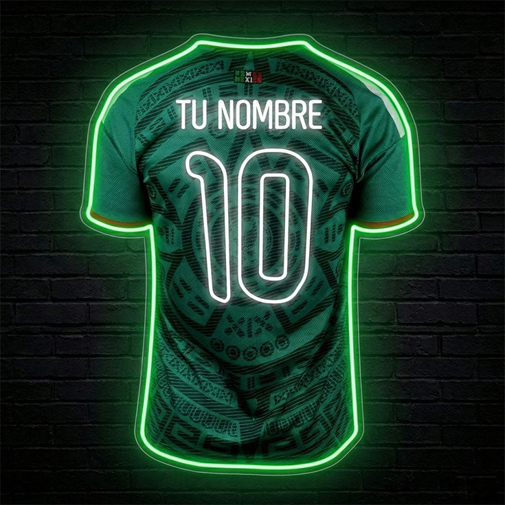 Letrero Neón LED Jersey México - Personalizado Mundial 2026